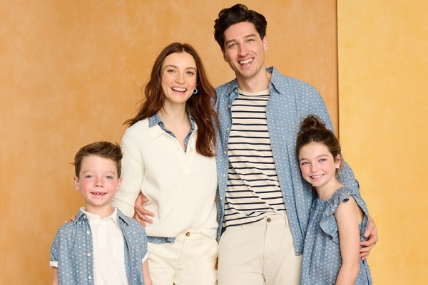 family posing for picture